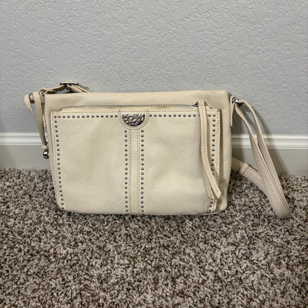 Brighton White Studded Crossbody Bag